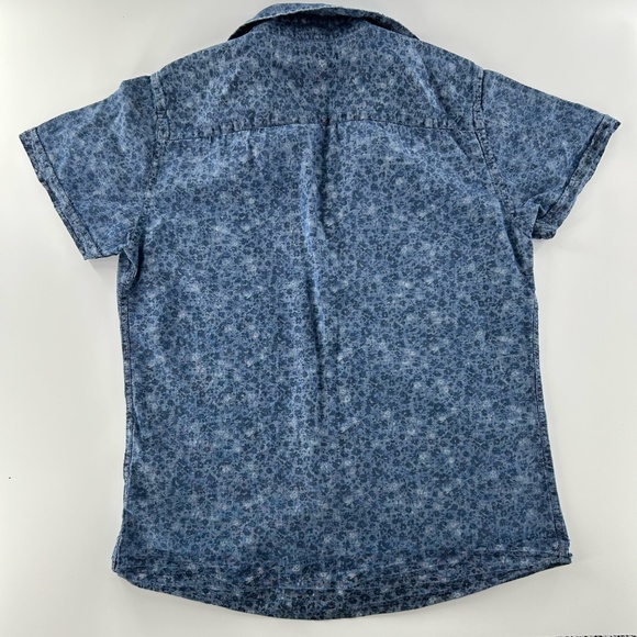 Marc Anthony Slim fit sz sm short sleeve button down in a blue floral denim USED - Picture 5 of 5